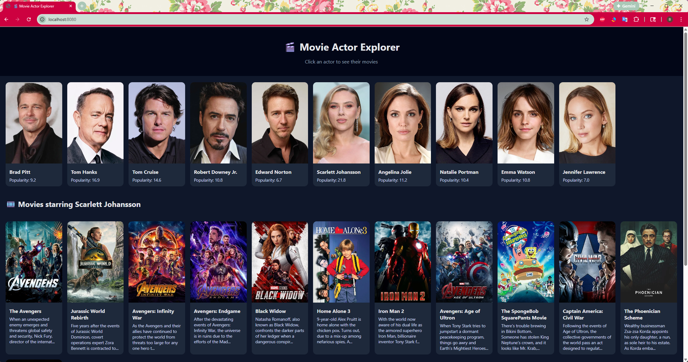 Movie Actor Explorer Overview